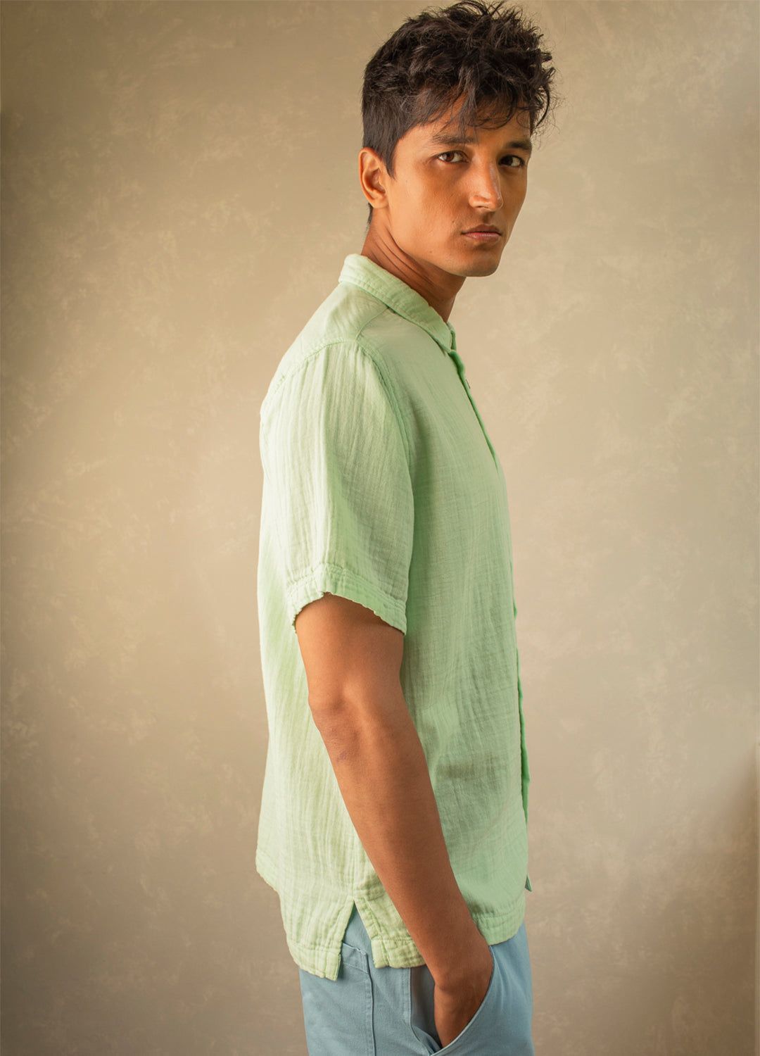 Verde Airy Half-Sleeve Shirt