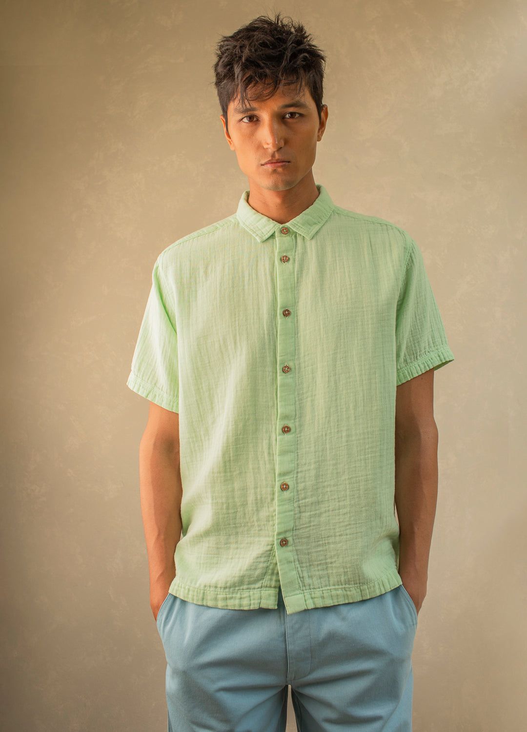 Verde Airy Half-Sleeve Shirt