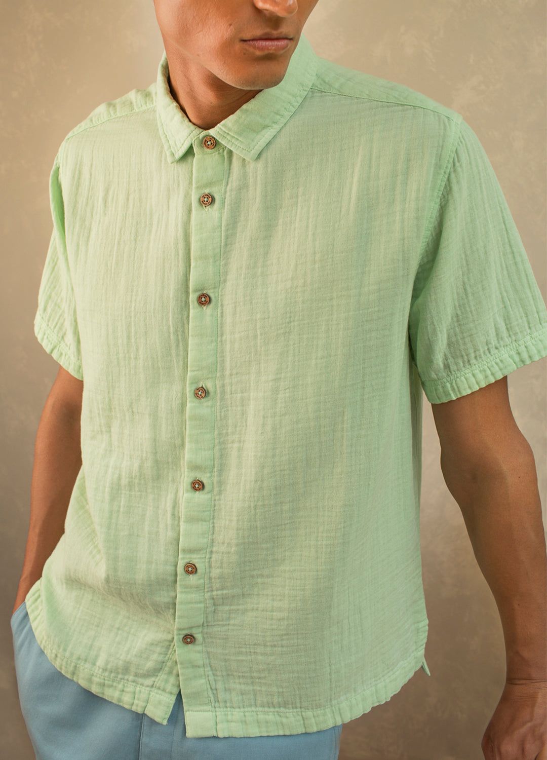 Verde Airy Half-Sleeve Shirt