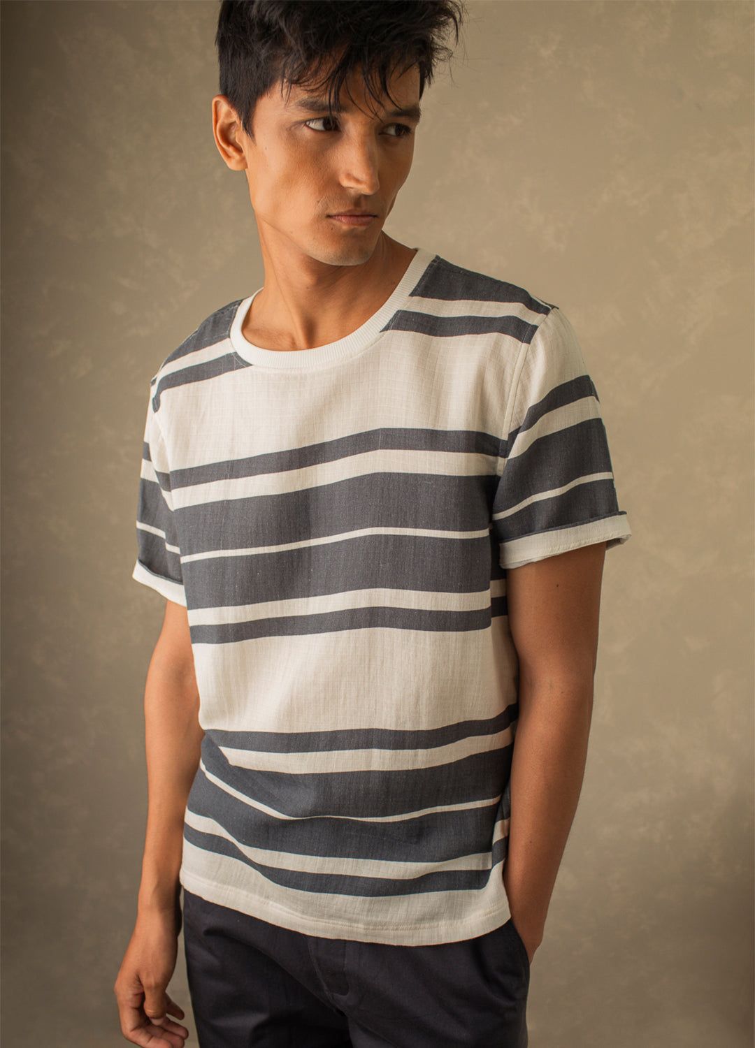 Shadow Stripe Muslin Tee