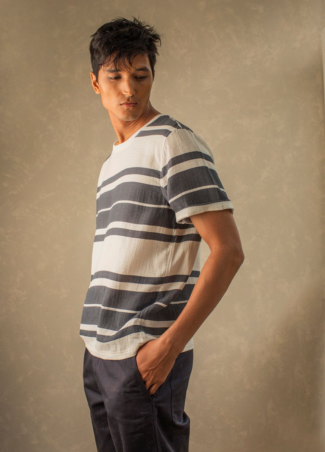 Shadow Stripe Muslin Tee