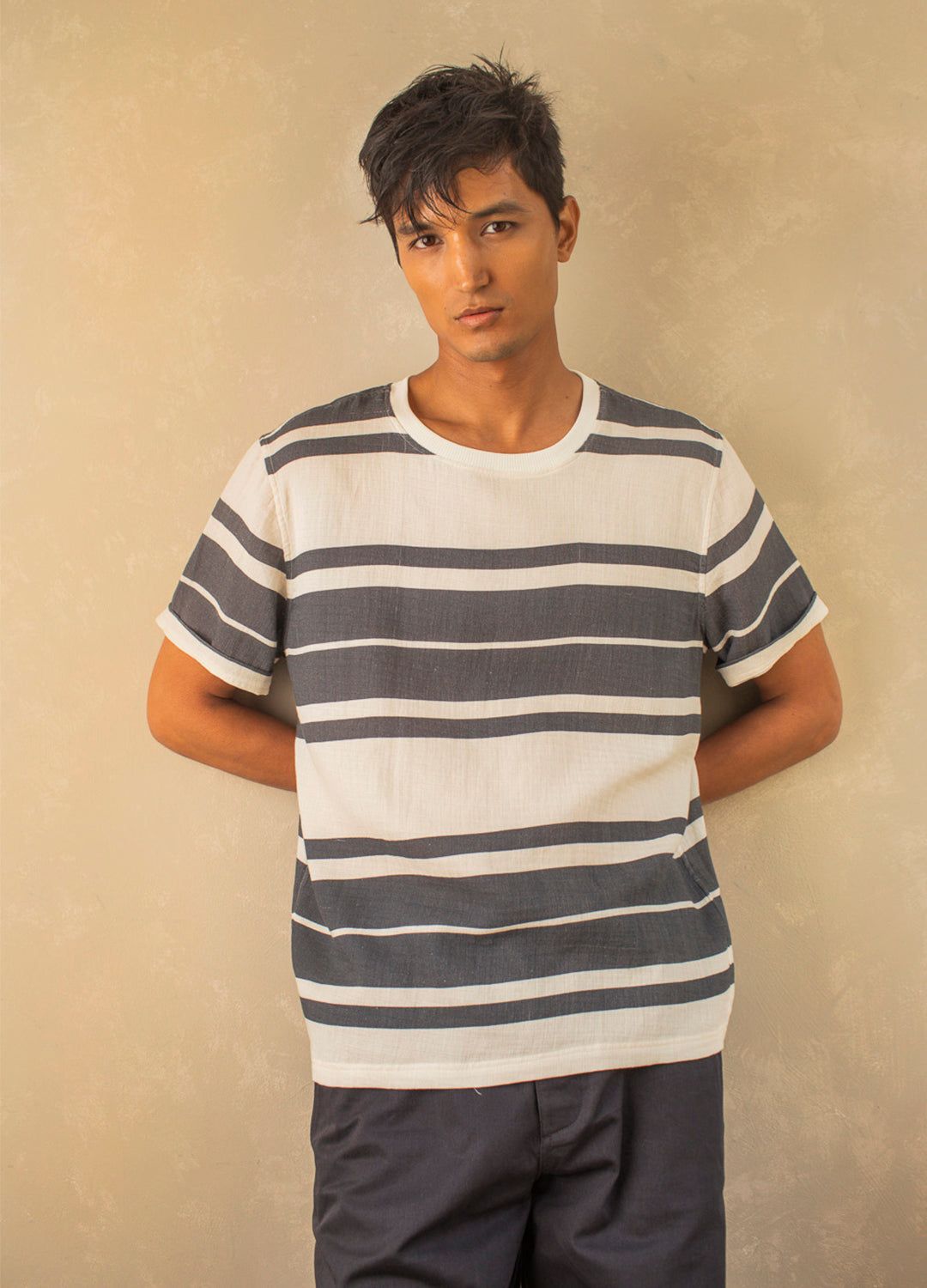 Shadow Stripe Muslin Tee