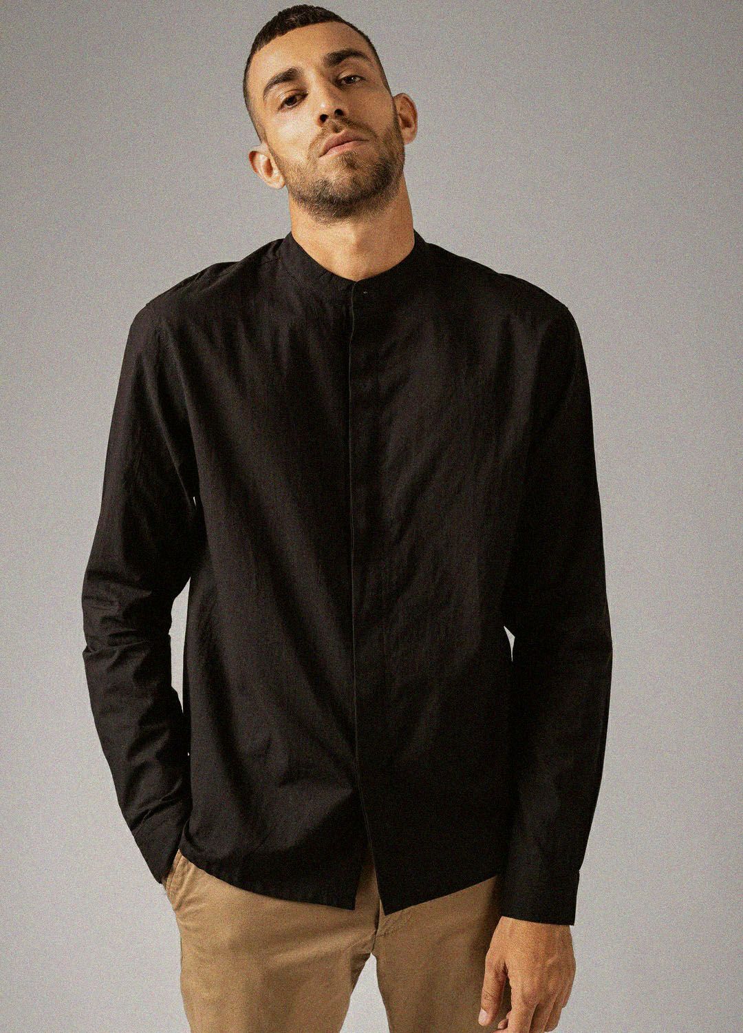 Black Mandarin Shirt