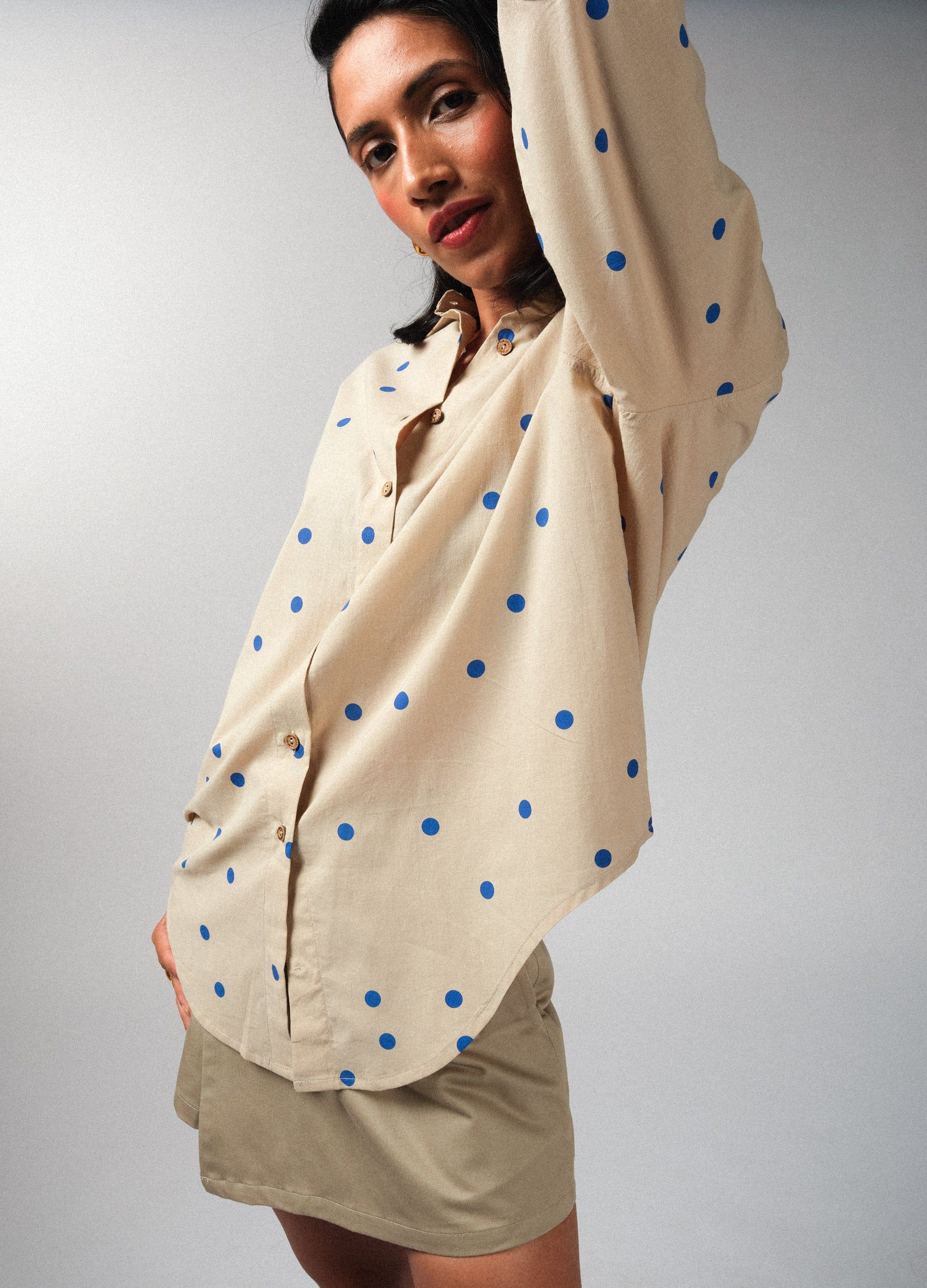 Cobalt Polka Girlfriend Shirt