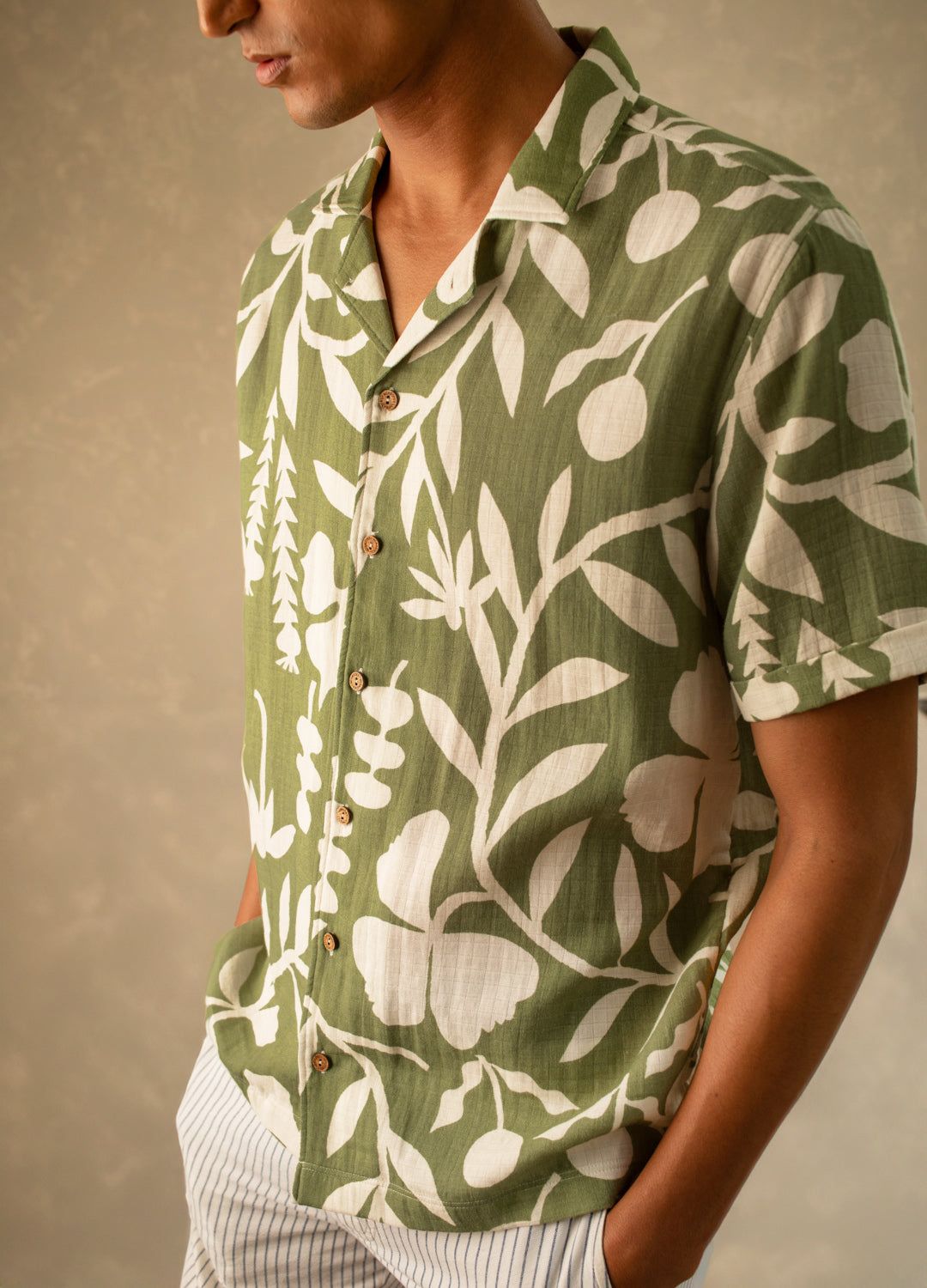 Matcha Garden Cuban Shirt