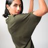 Willow Green Organic Cotton Drape Top For Women Online