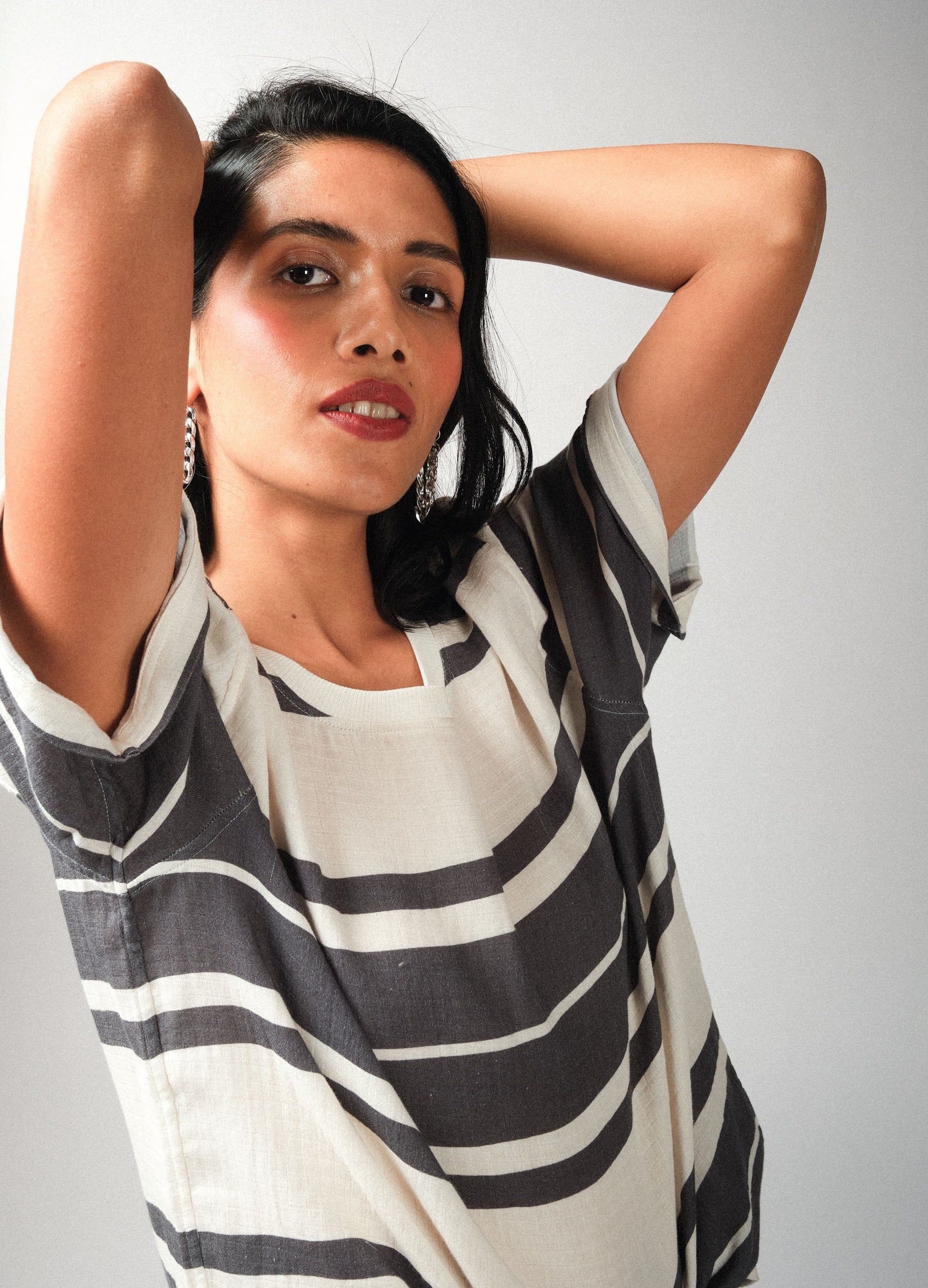 Shadow Stripe Muslin Tee