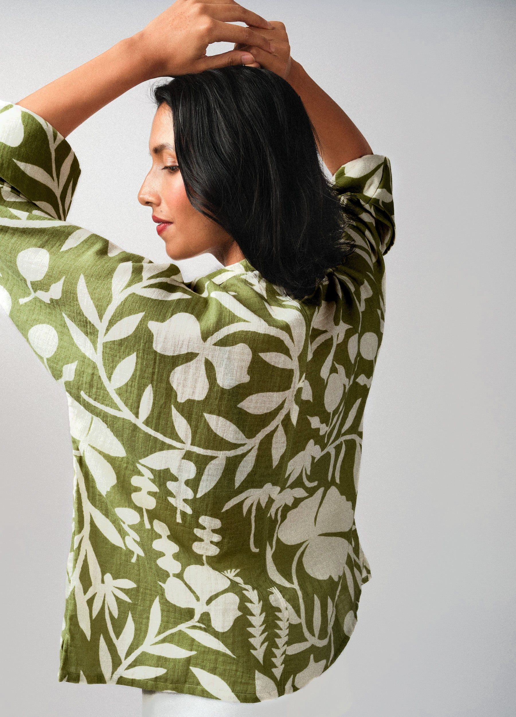 Matcha Garden Kimono Shirt