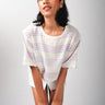 Lavender Stripe Organic Cotton Muslin T Shirt For Women Online