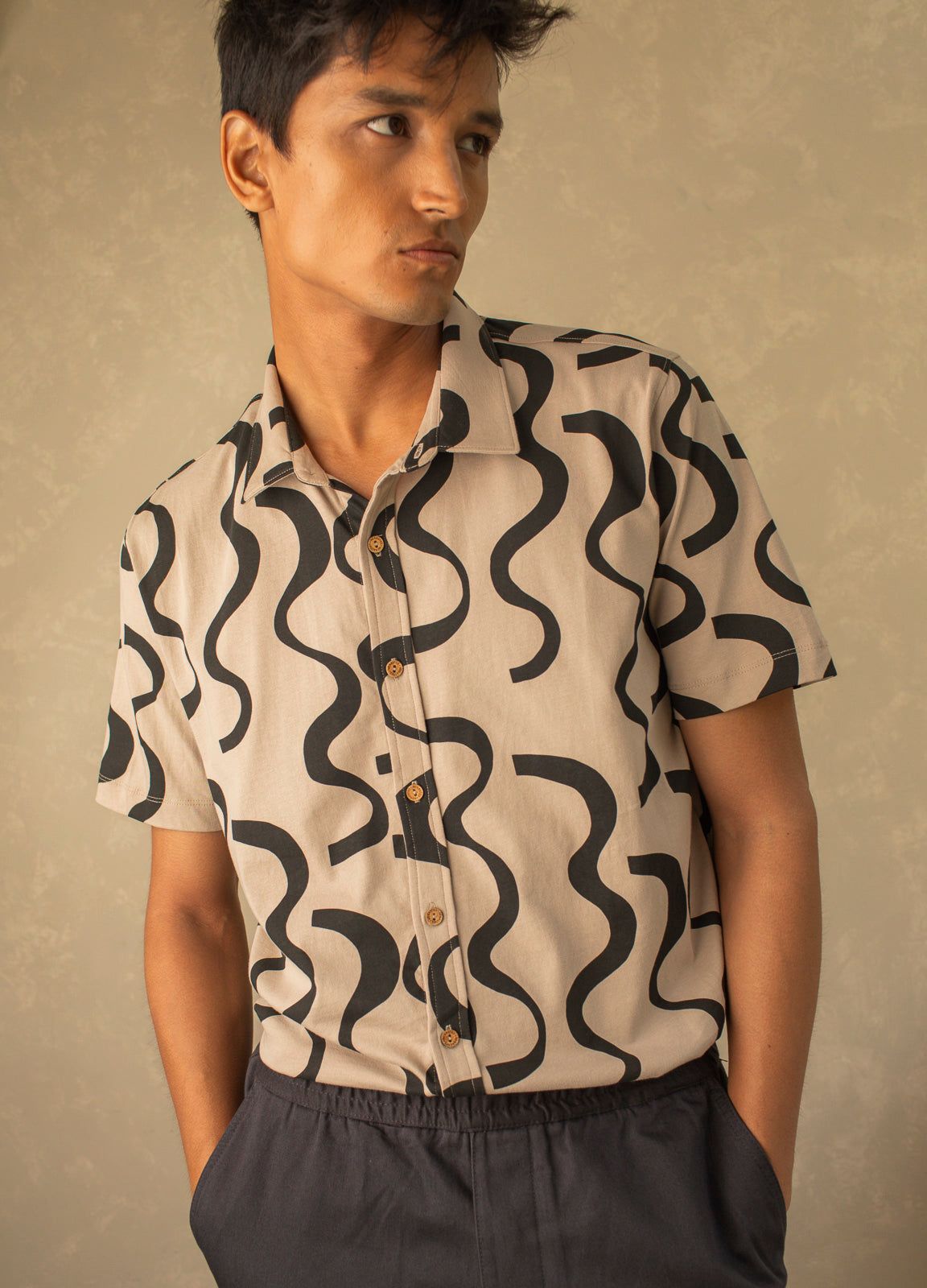 Ripple Half-Sleeve Shirt