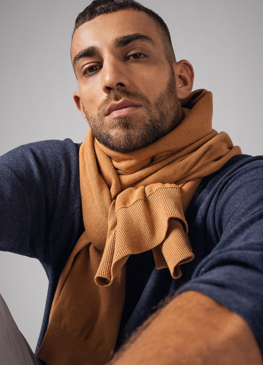  Sustainable Almond Knitted Winter Neck Scarf For Men Online