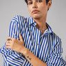 Cobalt Anywhere Blue Stripe Cotton Summer Shirt For Women Online