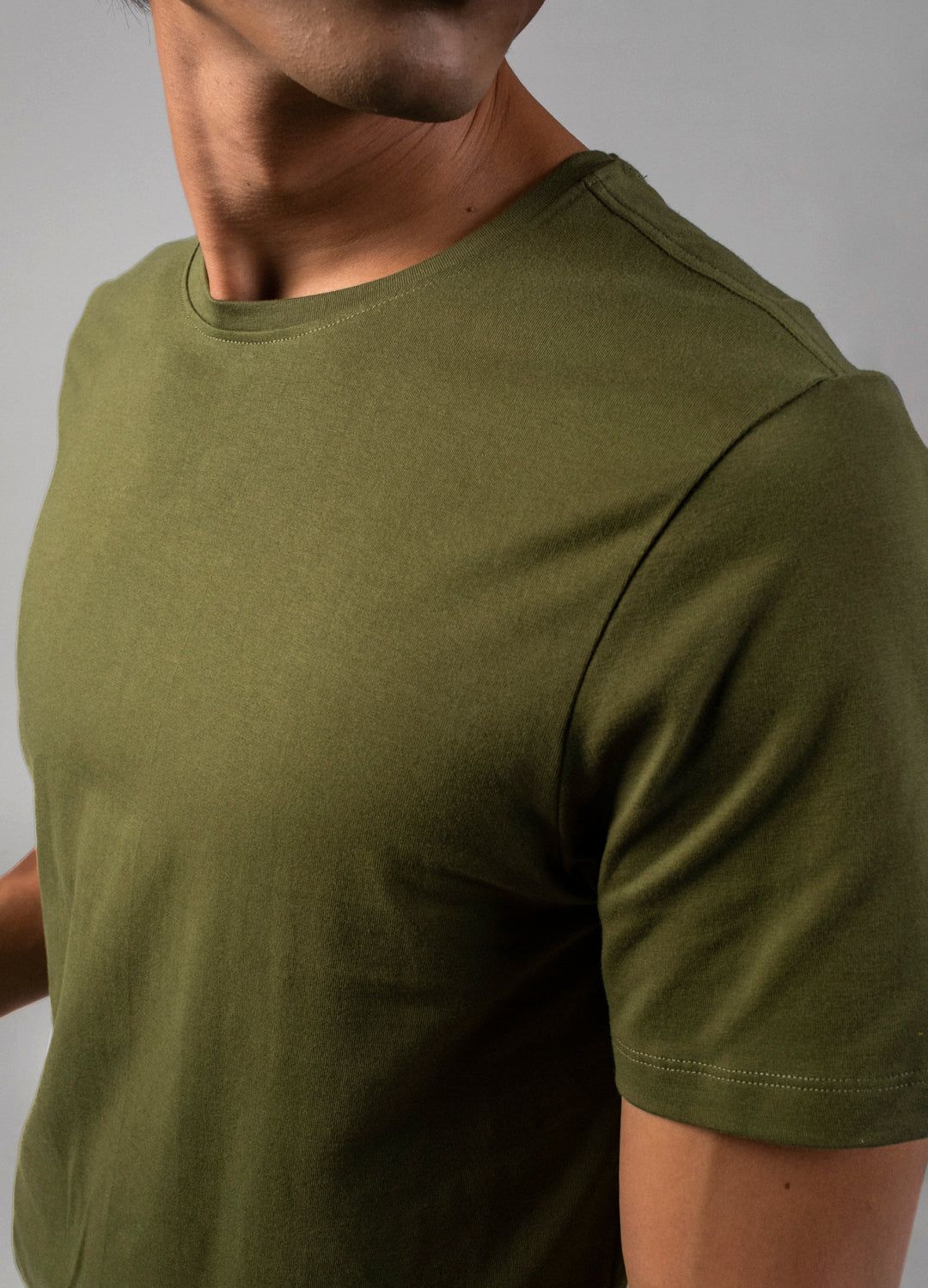 Olive Green Organic Cotton Classic Tees For Men Online