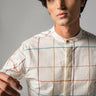 Plaid Organic Cotton Mandarin Shirt For Men Online