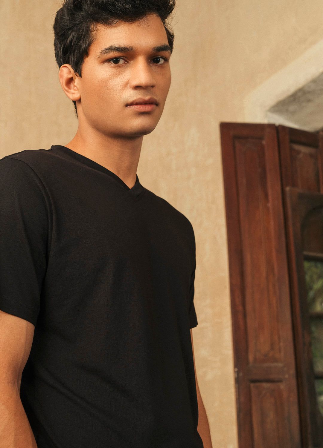 Black Classic V-Neck-physicoolsports - Organic Cotton Clothing