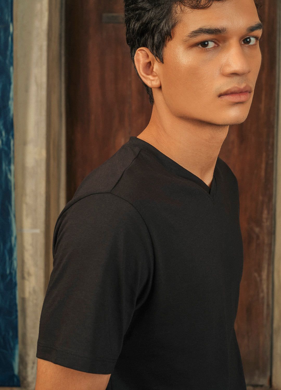 Black Classic V-Neck-physicoolsports - Organic Cotton Clothing