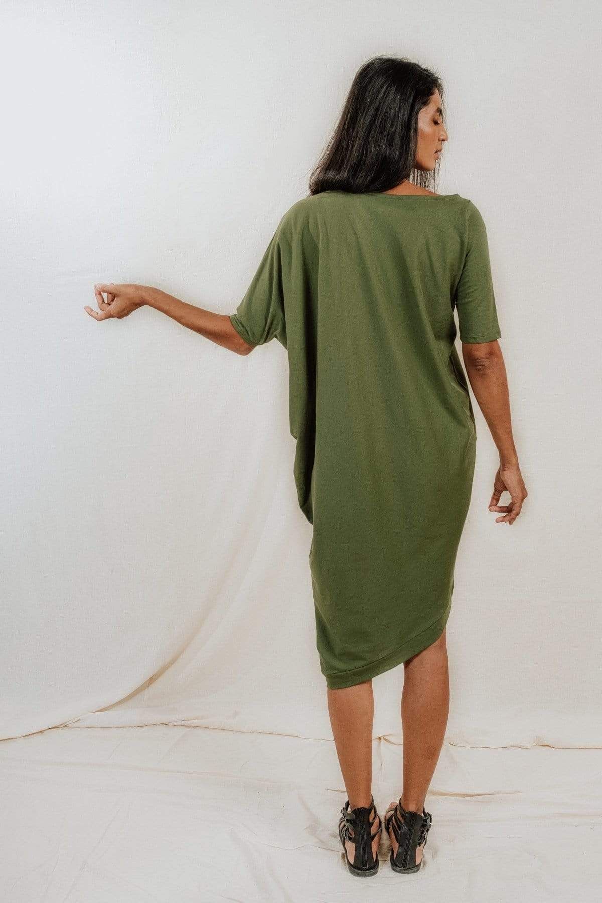 Roanne Drape Dress-No Nasties - Organic Cotton Clothing