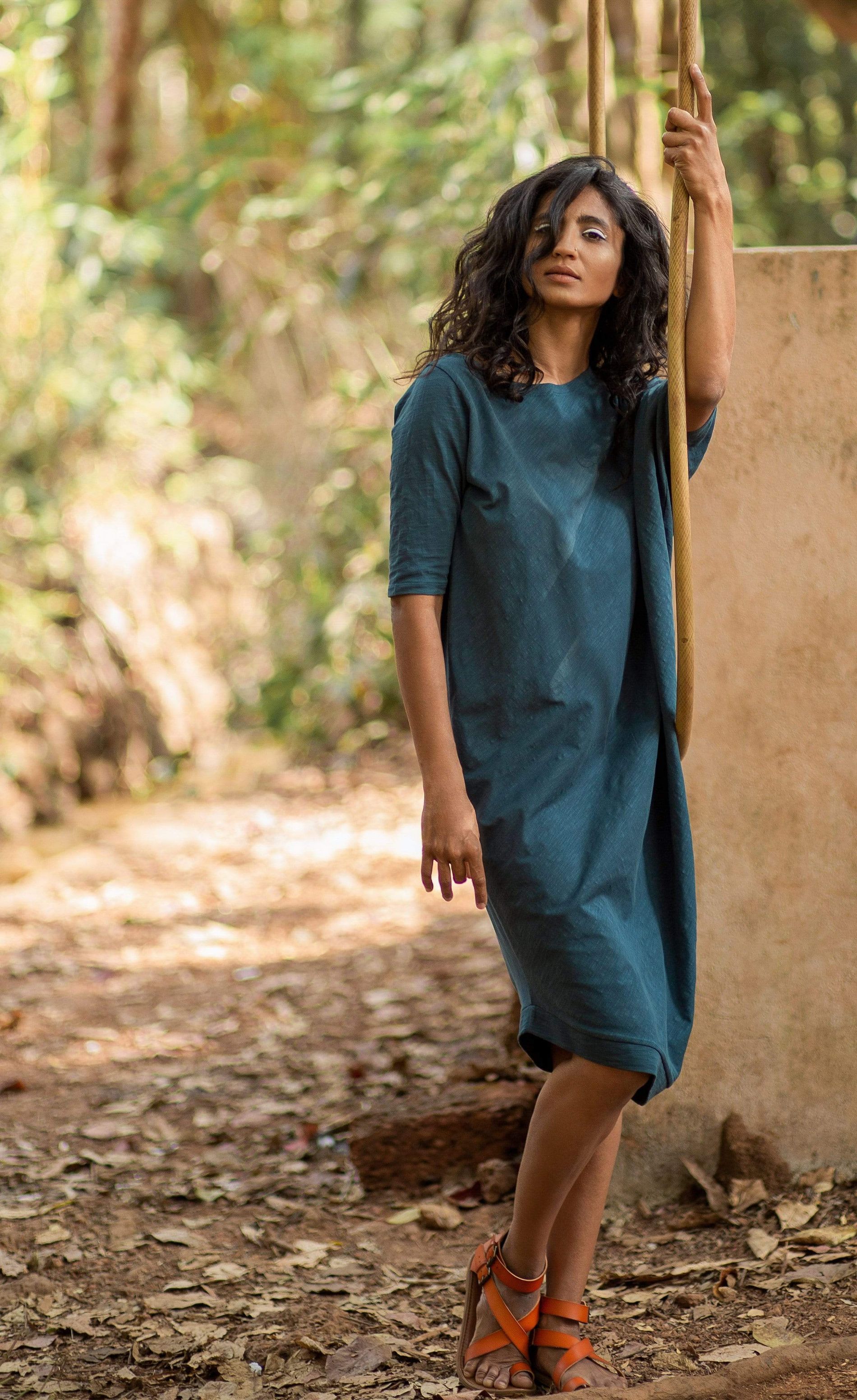 Soleil Drape Dress-No Nasties - Organic Cotton Clothing